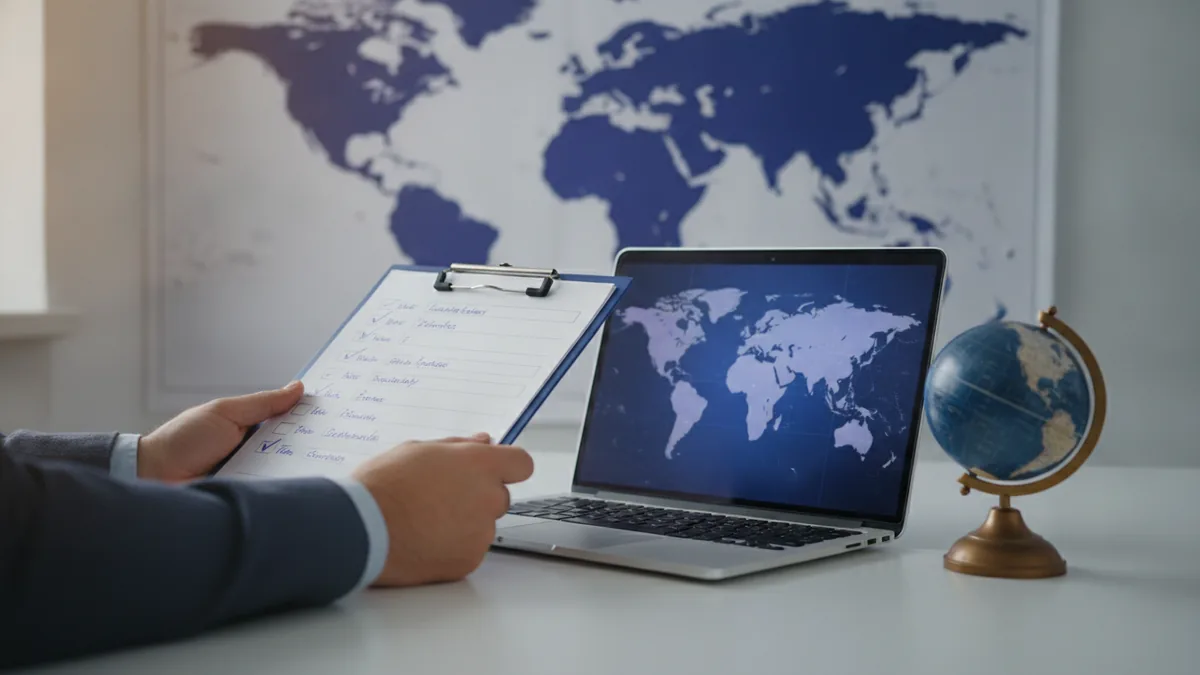 Plan for cross-border reality Business planning with a globe and map for international work
