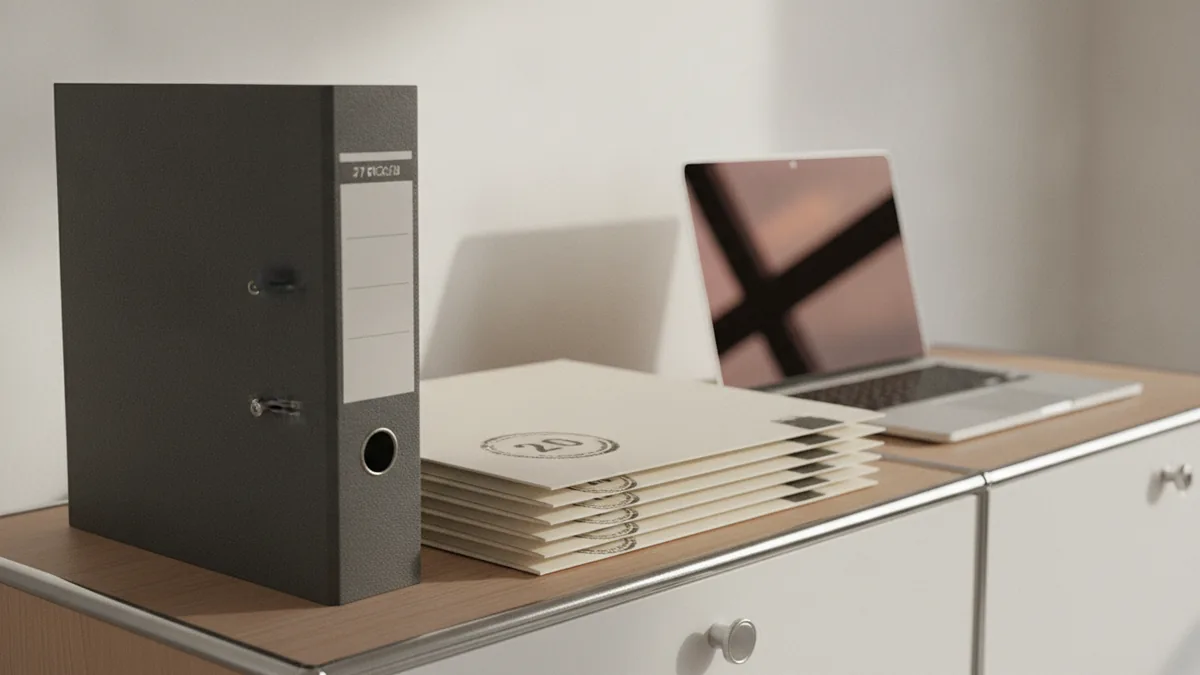 Legal documents and folders prepared for compliance work
