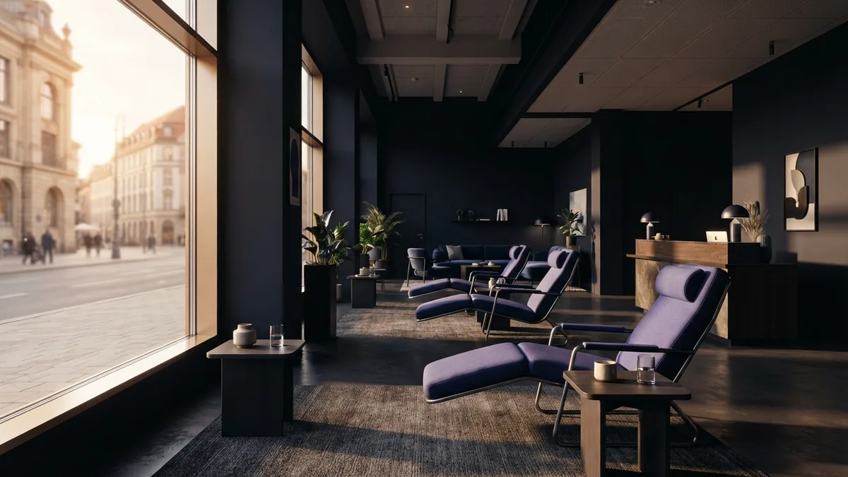 Modern wellness lounge arranged for growing IV hydration therapy demand