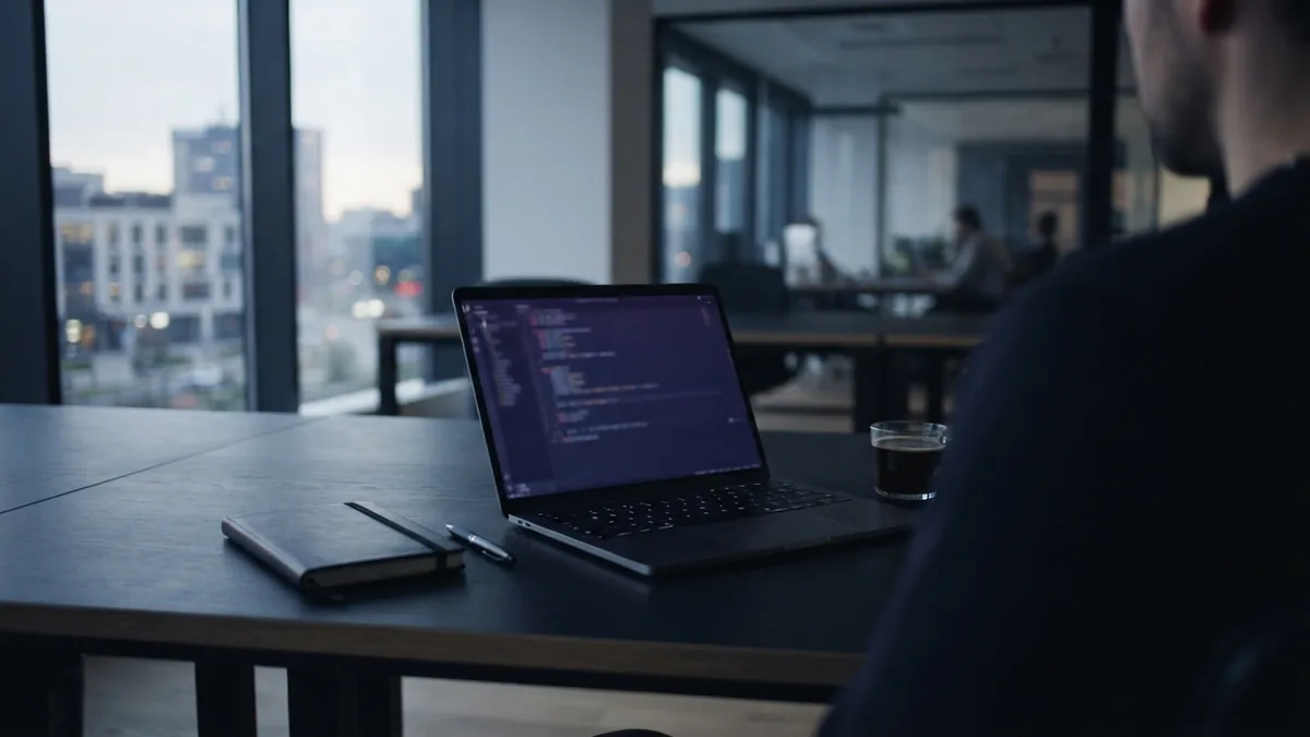 Minimal coworking desk representing Windows startup app management and faster boot time