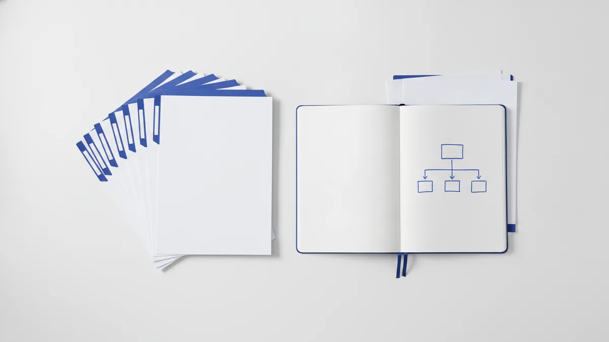 Business documents organized by section for an investor-ready plan