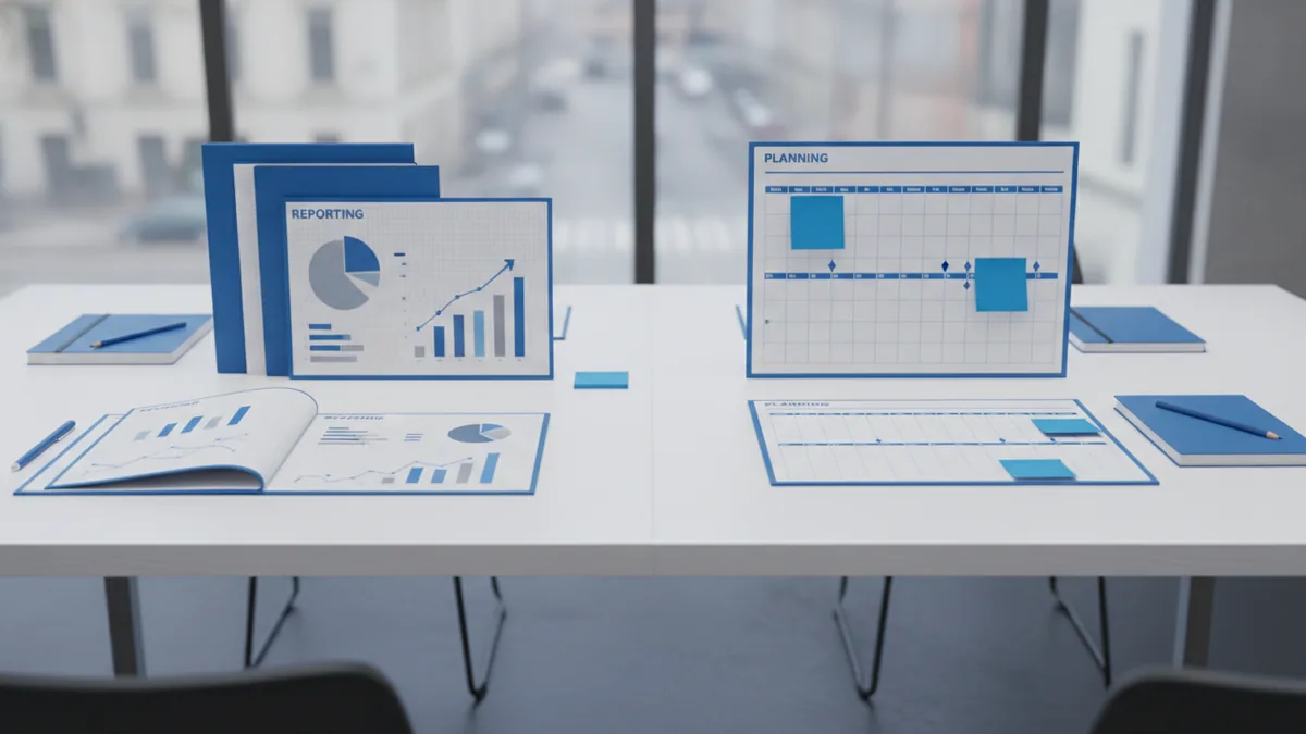 Different majors, different daily tasks Side-by-side study materials showing accounting vs business admin