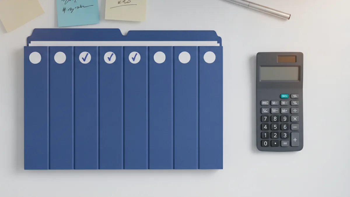 Keeping insurance records Organized records on a desk for tracking business expenses