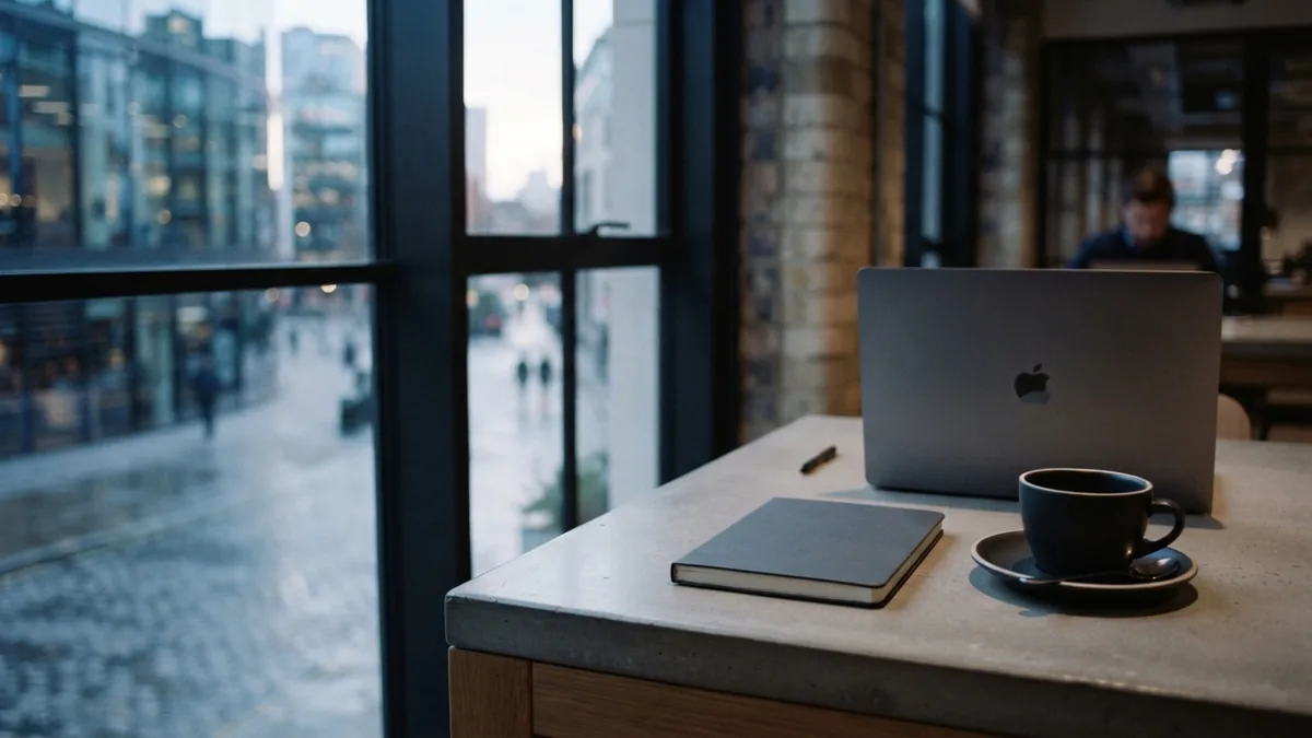 Focused workspace for business support Minimal co-working desk showing a calm setting for outsourced business work