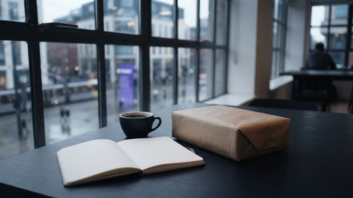 A sample parcel and planning items in a quiet workspace for weighing business costs