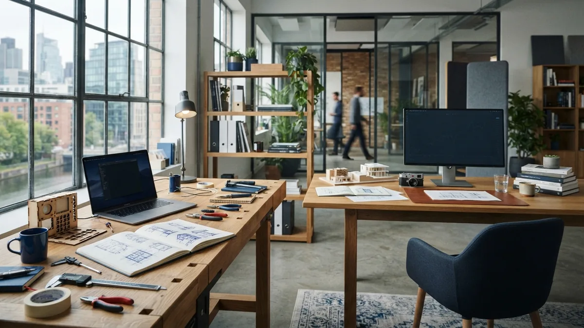 Two workspaces showing the different pace and setup of an accelerator and incubator