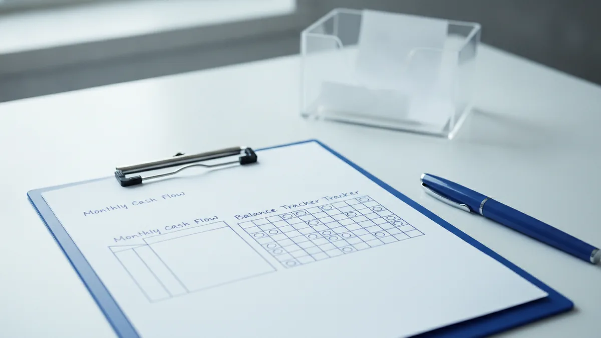 Business cash flow notes used to decide on a bank