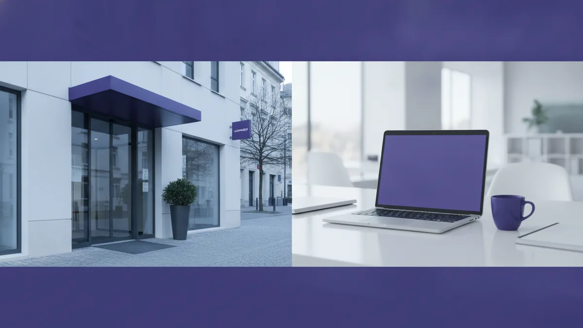 Regional branches and online banking set side by side