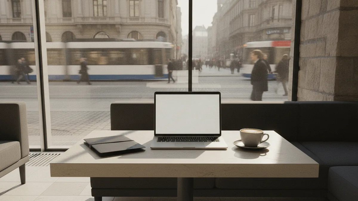 Business meeting scene showing travel and operating cost context