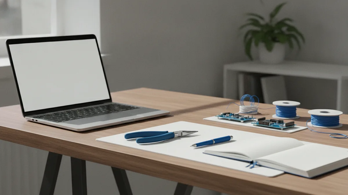 Planning a low-cost business launch Small business owner planning low-cost services with laptop and tools