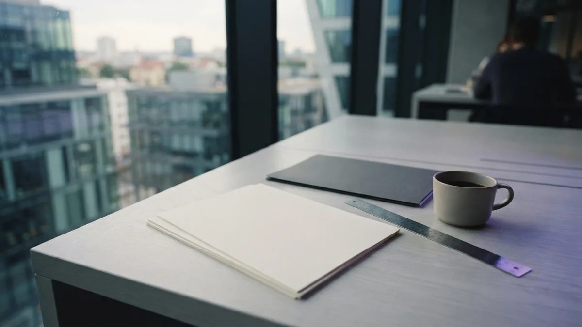 Organized records for a loan application Organized co-working desk with blank loan papers and a coffee cup