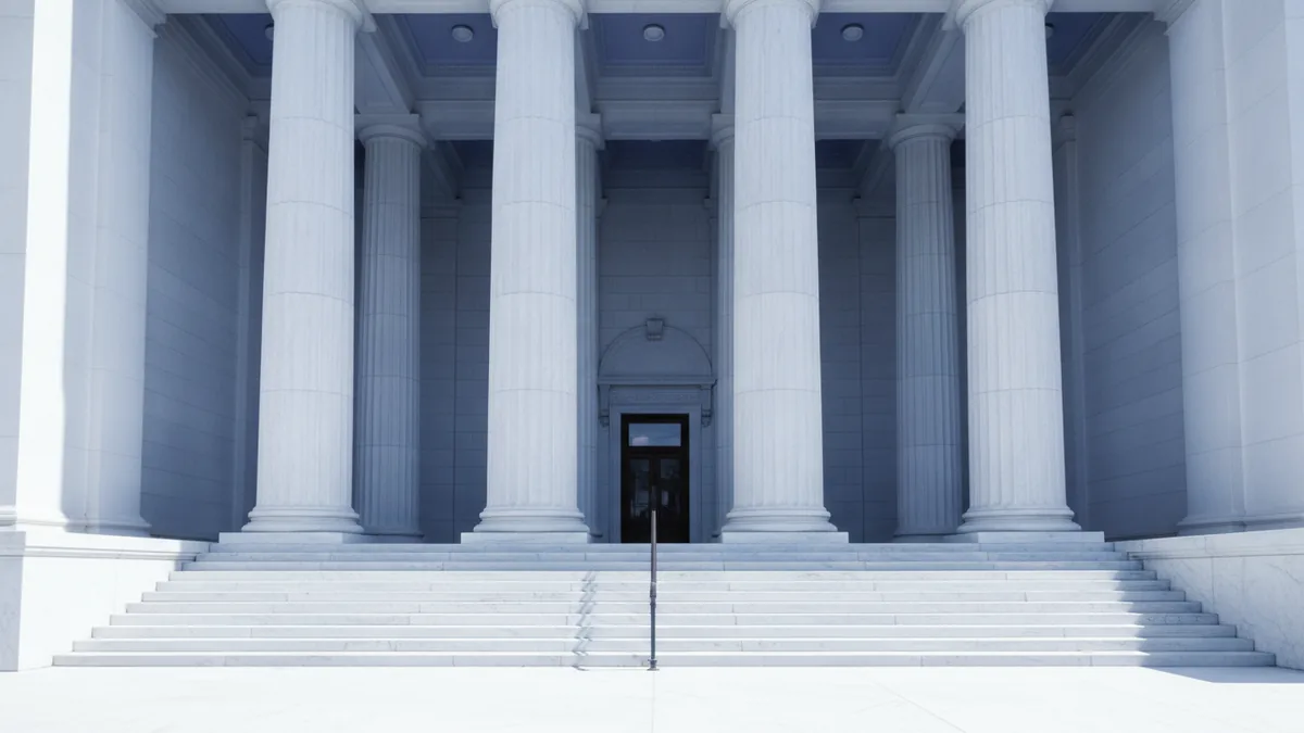 Courthouse steps representing court oversight in bankruptcy cases