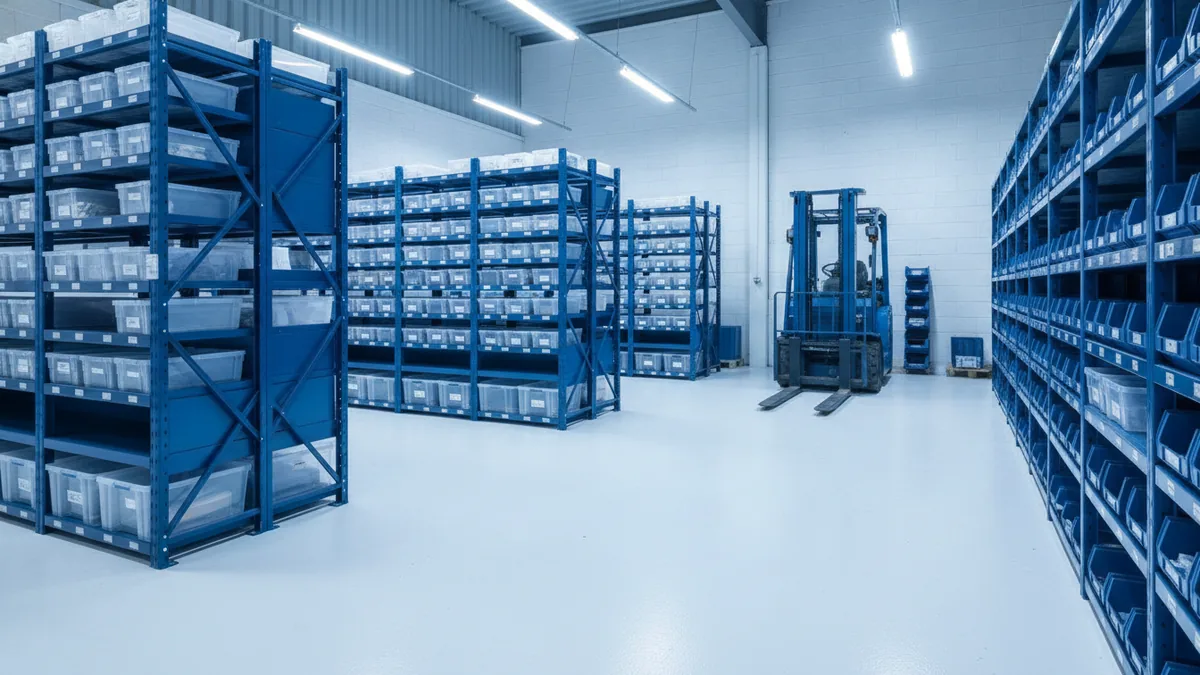 Warehouse workspace showing operational impact during bankruptcy
