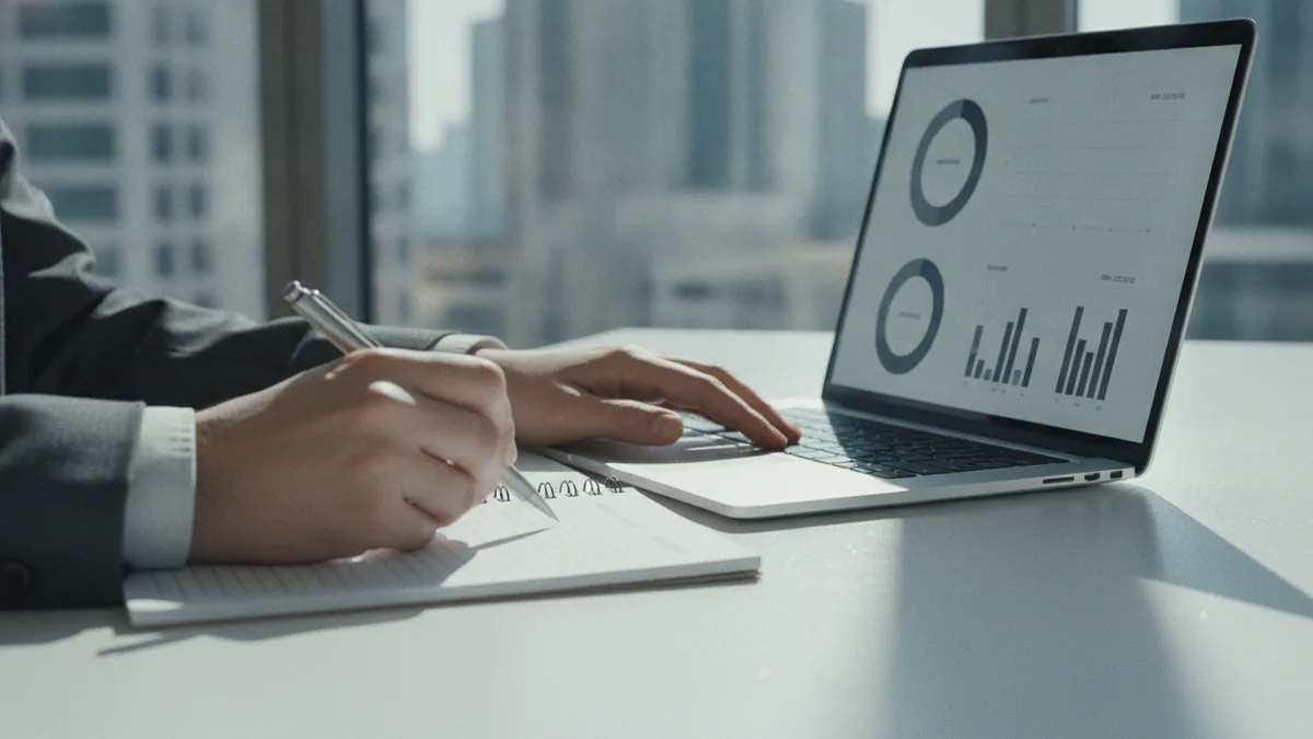Manager reviewing performance notes for better business decisions