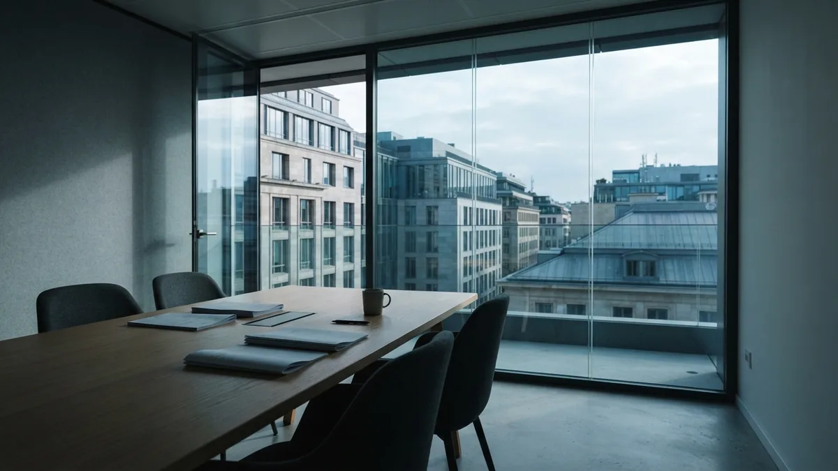 A meeting room for comparing outsourcing types Modern meeting room prepared for an outsourcing type review