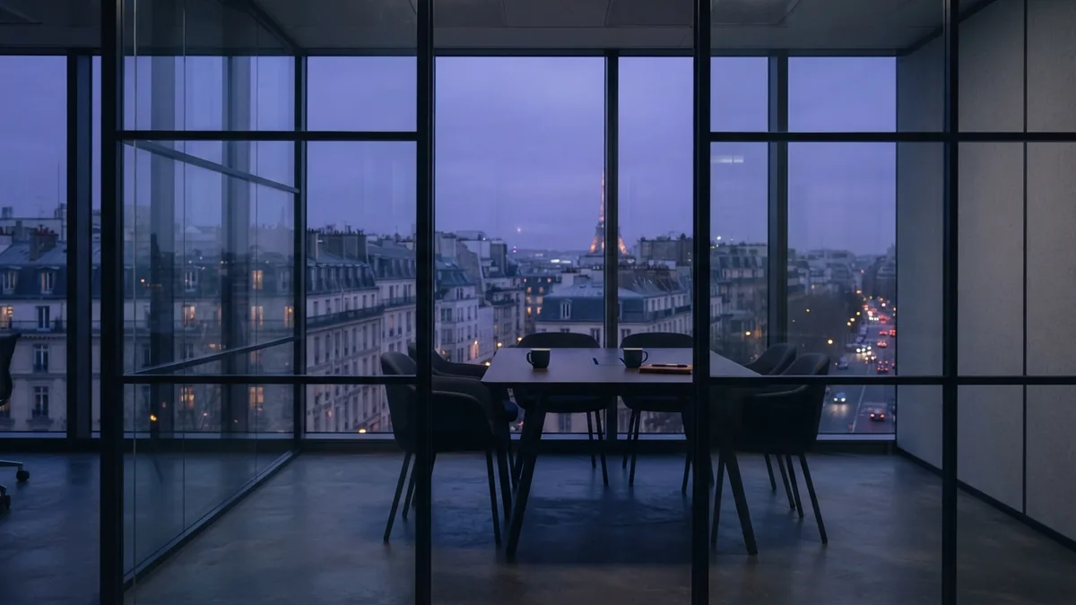 A calm setting for market research Empty European meeting room suited to customer and competitor research